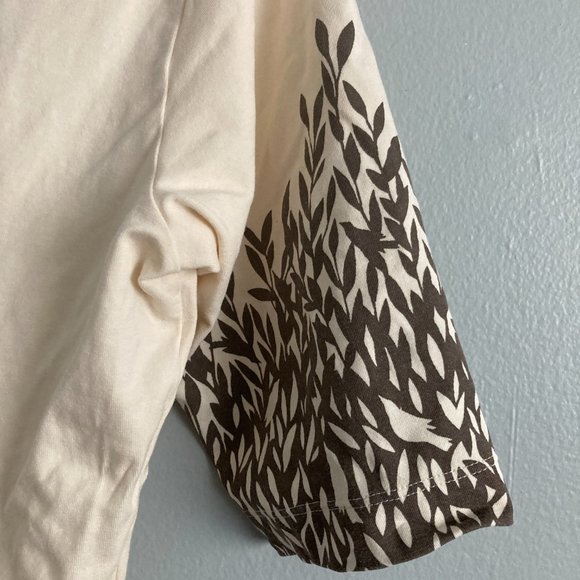 Patagonia Women’s Organic Cotton Blend Knotted Midi Top Cream Brown Grains Sz S - Picture 8 of 8